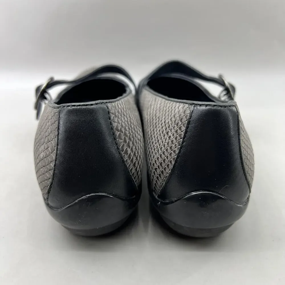 Dansko Orla Mary Jane Shoes Women Size 10 Gray Leather Comfort Walking Flats